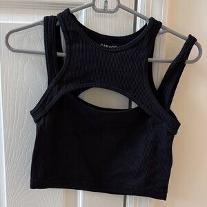 Garage Black Ribbed Women's Crop Top. Size P/S